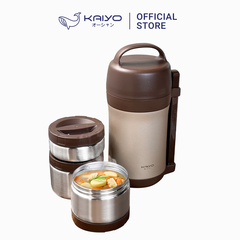 Hộp cơm giữ nhiệt Kaiyo 1600ml, màu nâu