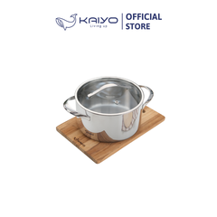 Nồi inox thân đáy liền Tri-Ply Silver Crown, size 18cm