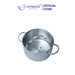 Nồi inox thân đáy liền Try-Ply Kaiyo, vung kính, size 20cm (Classic Pro) [KIC-6841]