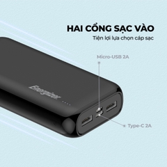 Sạc dự phòng Energizer 20,000mAh /37V Li-Polymer - UE20010BK