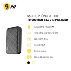 Sạc dự phòng 9FIT Lite 10,000mAh /3.7V Li-Polymer