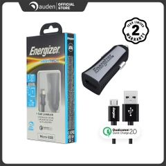 Sạc ô tô Energizer QuickCharge Qualcomm 2.0 + Kèm cáp Micro USB - DCA1QHMC3