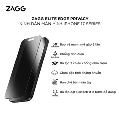 Kính dán màn hình iPhone 17 Series - ZAGG Elite Edge Privacy