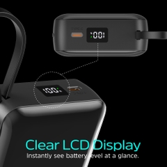 Sạc dự phòng Energizer 20,000mAh tích hợp 2 dây type C nhỏ gọn