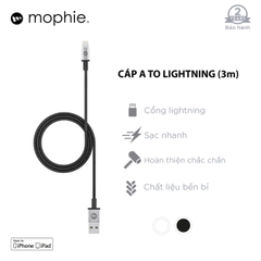 Cáp USB-A to Lightning Mophie 3M