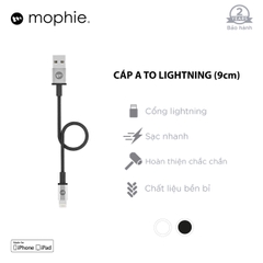 Cáp USB-A to Lightning Mophie 9cm