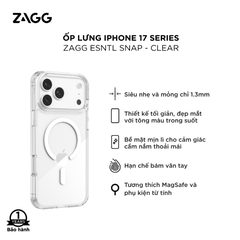 Ốp lưng iPhone 17 Series - ZAGG ESNTL Snap - Clear