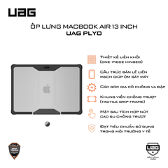 Ốp lưng MacBook AIR 13 inch - UAG Plyo - Ice/Black - 134007114340