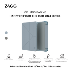 Ốp lưng iPad (2024)/Pro 129 (Gen 4, 5, 6) - ZAGG Hampton Folio