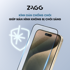 Kính dán màn hình iPhone 15 series- ZAGG Glass Elite Edge