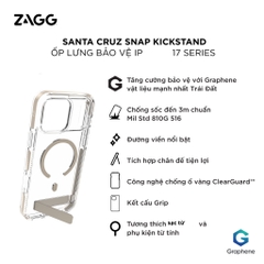 Ốp lưng iPhone 17 - ZAGG Santa Cruz Snap Kickstand