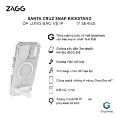 Ốp lưng iPhone 17 - ZAGG Santa Cruz Snap Kickstand