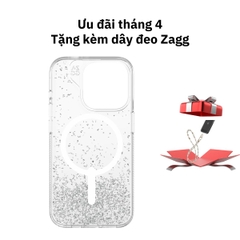 Ốp lưng iPhone 15 sesies- ZAGG ESNTL Glitter Snap - Silver