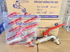 Vòi Đồng 21 Tay Gạt Dài, Tay Gạt 2 Chiều, Thân Đồng Mạ Niken, Bi Đồng, Mõm Vòi Ren 3/4 Lắp Nhanh Dây Máy Giặt, Đầu Vòi Có Giăng Cao Su