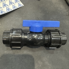 Van HDPE Tay Lệch Màu Xanh 25, Thân Đen, Lắp Ống HDPE 25, TQ