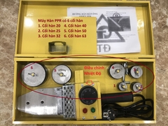 Máy Hàn Nhiệt PPR 20-63, 2 Lỗ Cắm Cối, 6 Cối, Gia Nhiệt Chuẩn, Cối Chống Dính, BH 12 Tháng