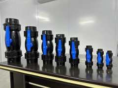 Van HDPE Tay Lệch Màu Xanh 25, Thân Đen, Lắp Ống HDPE 25, TQ