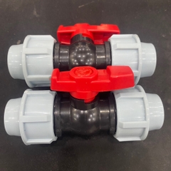 Van Thẳng 20x20 HDPE (NK) Tay Đỏ, Nắp Vặn Xanh