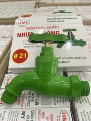 Vòi Nước Nhựa 21/27 Nhựa PPR, Chất Liệu Nhựa Chịu Nhiệt, Ty Đồng, HML