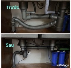 Bộ Xi Phông Cốc, Lắp Chậu Rửa Bát, 2 Hố Ống Thoát To, Thát Nước Nhanh, Chống Hôi