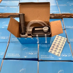 Bộ Vòi Bơm Hút Đầu Xám Ghi Mạ TiTan, Có Giá Đỡ Kèm Dây Silicon 1,2m, Chất Liệu Nhựa ABS, Mạ TiTan, Màu Xám