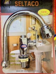 Vòi Chậu Rửa Bát, Cần Cứng, Vòi Lạnh, Củ Đồng, Hít Vỉ Seltaco, Thân Phi To 27, Đầu Chỉnh Tia