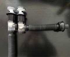 Xi Phông Rửa Mặt Lật Đen, 2 Cửa Thoát, Đầu Inox 304 Lật Bóng, Hai Đường Thoát, Ngăn Mùi Chống Hôi, Đầu Lật, Đuôi Chun PVC, Màu Đen