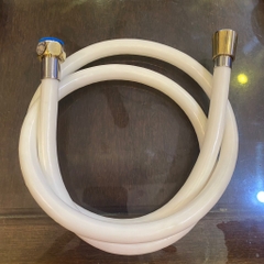 Dây Sen Nhựa 1,5M, Ốc Đồng Vàng, Dây Mềm, Chịu Áp Lực, Màu Trắng TP