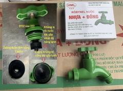 Vòi Nước Nhựa 21/27 Nhựa PPR, Chất Liệu Nhựa Chịu Nhiệt, Ty Đồng, HML