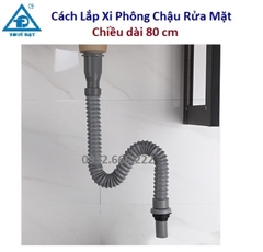 Xi Phông Rửa Mặt Lật Ghi, 1 Cửa Thoát, Đầu Lật Inox 304%, Đuôi Chun Nhựa PVC, Thoát Nước Chậu Rửa Mặt, Lavabo LINDA