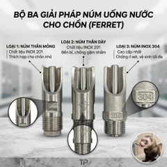 Núm Uống Nước Tự Động Cho Chồn Uống Nước, Béc Uống Nước Tự Động Cho Chồn Hương, Chất Liệu Inox