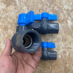 Van Nhựa PVC, Van Ren Trong, Tay Xanh, Không Vỏ Hộp, Tay Vặn Nhẹ