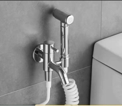 Bộ Xịt Vệ Sinh Kèm Vòi, Chất Liệu Đồng Mạ Crom/Mạ Nano Đen