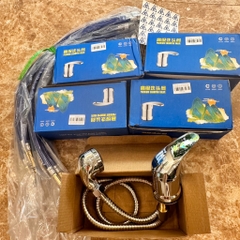 Củ Gật Gù Đồng Mạ Crom Và Bát Sen Lắp Giường Gội Đầu, Dây Bát Nhựa Đen, Kèm 2 Dây Cấp Xanh