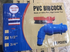 Vòi Nước Nhựa Thái, Tay Gạt 2 Chiều, Nhựa PVC, Tay Đỏ, Size 21/27