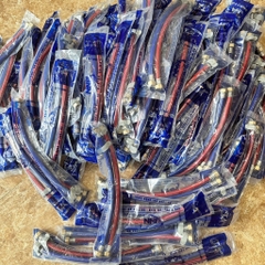Dây Cấp Nước Nhựa  40p, Ốc Phi 15,5 Đồng Thô/Mạ, Ty Đồng, Nhựa Xanh 3 Lớp, Lắp Chậu Lavabo, Chịu Áp, Chịu Nhiệt