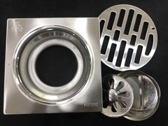 Thoát Sàn 12x12 Nhà Tắm LINDA, Chất Liệu Inox 304, Ga Chống Hôi, Dày 2 Li, Lắp Vừa Ống 60,76,90,110
