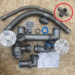 Bộ Xi Phông Cốc, Lắp Chậu Rửa Bát, 2 Hố Ống Thoát To, Thát Nước Nhanh, Chống Hôi