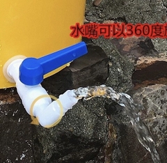 Vòi Nước Nhựa 21 PVC, Đầu Vòi Xoay 360, Tay Gạt Xanh Dẹp, Size 21