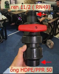 Van Rắc Co Xả Dáy Ren Ngoài 49 Lắp Ống 50 HDPE Và Lắp Ống Nhiệt PPR 50