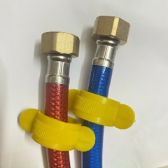 Dây Cấp Nước Nhựa  40p, Ốc Phi 15,5 Đồng Thô/Mạ, Ty Đồng, Nhựa Xanh 3 Lớp, Lắp Chậu Lavabo, Chịu Áp, Chịu Nhiệt