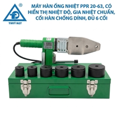 Máy Hàn Ống Nhiệt PPR 20-63, Tự Động Hiện Thị Nhiệt Độ, 800W/1000W, 3 Lỗ Cắm Cối