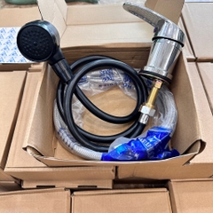 Củ Gật Gù Đồng Mạ Crom Và Bát Sen Lắp Giường Gội Đầu, Dây Bát Nhựa Đen, Kèm 2 Dây Cấp Xanh