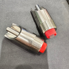 Vòi Heo Inox Dày Size 27, Vòi Lợn 27, Núm Uống Nước Cho Heo, Chất Liệu Inox 201, Nắp Vặn Nhựa Đỏ Có Lọc Inox, Hàng Dày Loại 1