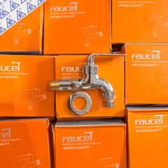 Vòi Hồ Nước 21, Chất Liệu Thân Đồng Mạ Crom, Mõm A, Vòi Nước Gắn Tường, Size 21 (1/2