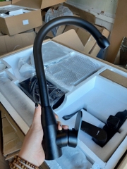 Vòi Chậu Rửa Bát, Nóng Lạnh, 4 Màu, Chất Liệu Titan, Bền Màu