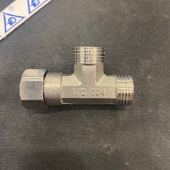 Tê Cầu Inox 21, Tê Chia Nước Bồn Cầu, 2 Đầu RN 1 Đầu RT Rắc Co, Tê Bệt