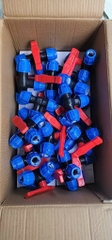 Van Chữ Tê HDPE 25, Tay Đỏ Lệch, Van Khoá 3 Đầu, Lắp Ống HDPE 25