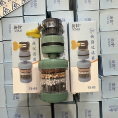 Vòi Đầu Lọc Nước Than Hoạt Tính, 6 Tầng, Quay 360 Độ, Có Đai Siết, Đa Năng, Tiện Lợi