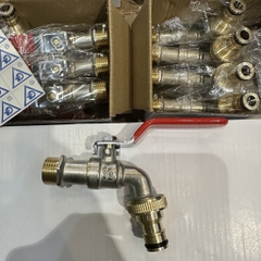 Vòi Nước Đồng 21 VYKO – Tay Gạt, Thân Đồng, Mõm Đồng Loại Dày, Đầu Vòi Lắp Nhanh Cho Dây Máy Giặt Và Khớp Nối Nhanh Cho Dây Mềm Tưới